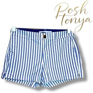 Old Navy Striped Everyday Shorts Blue White Size 0 Coastal Resort